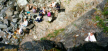 A birds-eye view of everybody eating lunch