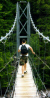 Nate crossing the suspension bridge